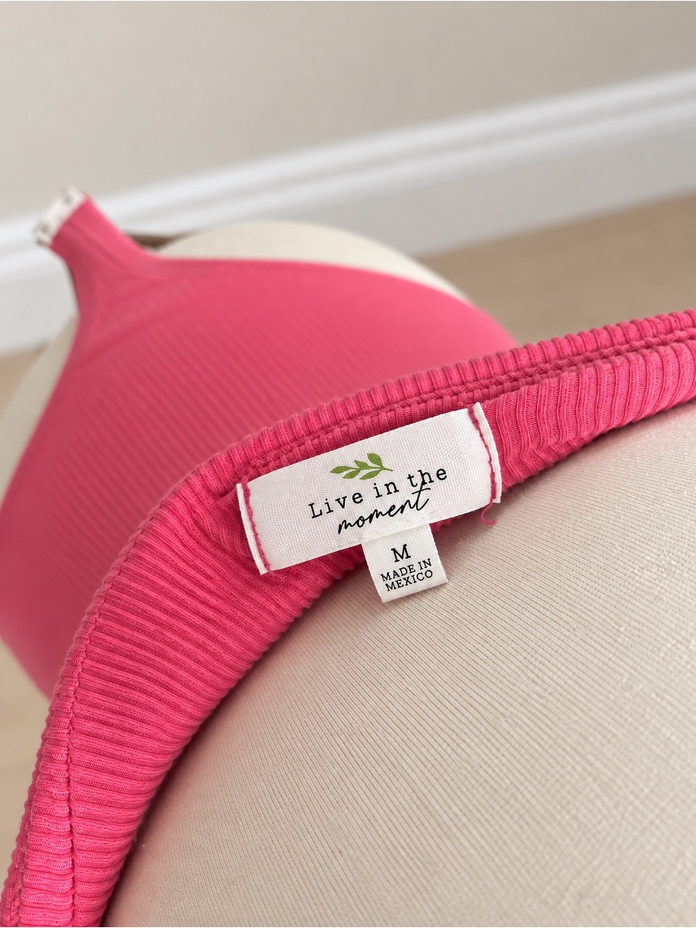 Strapless Ribbed Bodysuit — Hot Pink - Picture 5 of 6